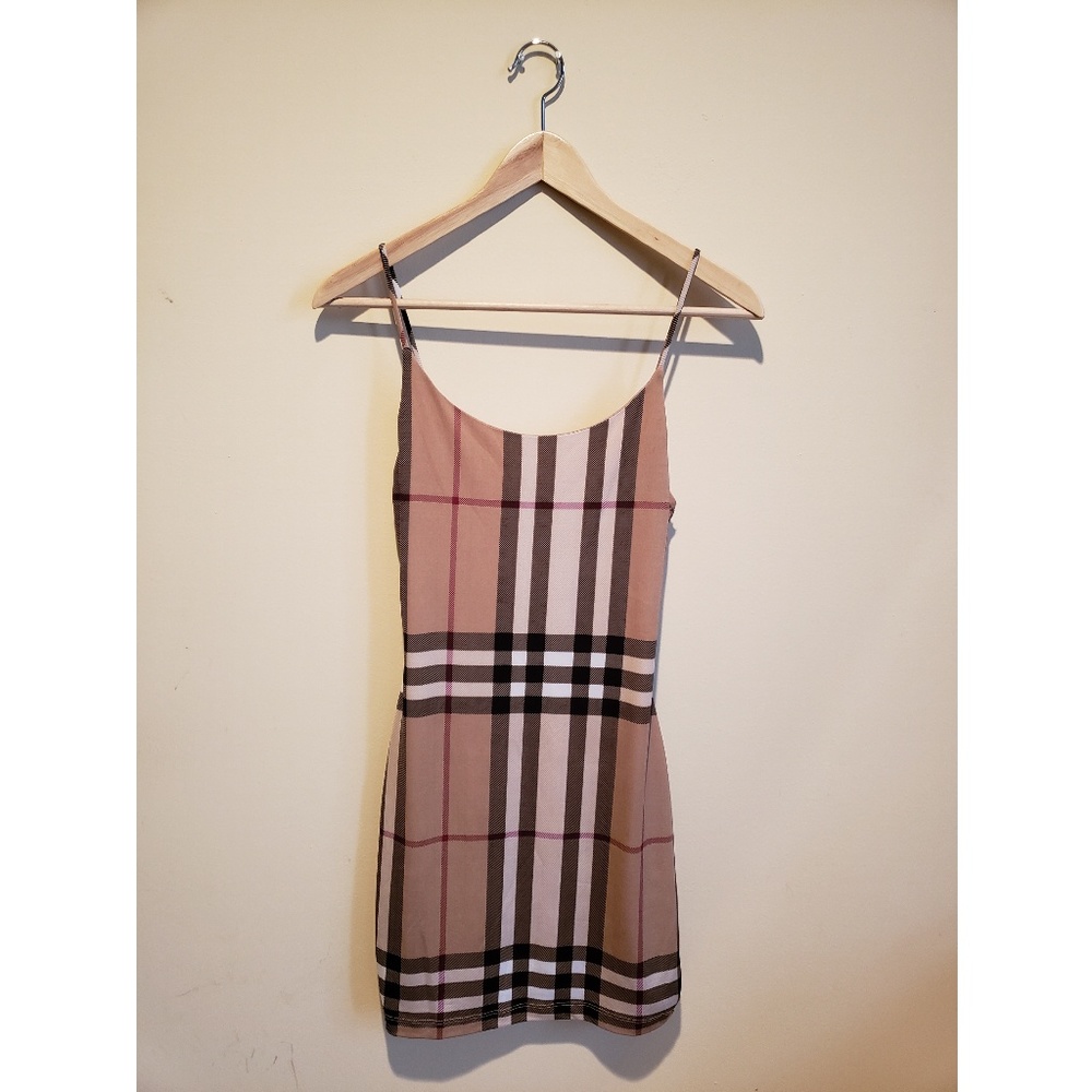 Plaid Bodycon Spaghetti Strap Dress